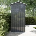 Legnaia da esterno in acciaio zincato nero 238x87x160cm con tetto spiovente - immagine 4